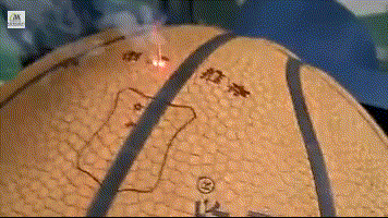 激光打標機打標雕刻橄欖球籃球