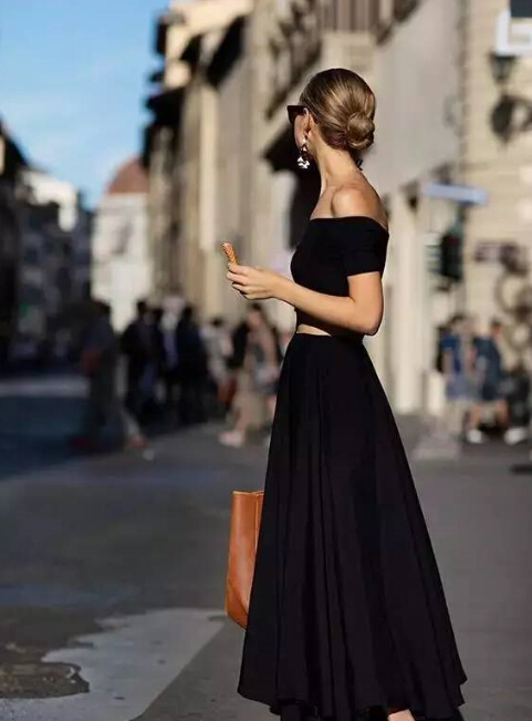 優雅女神范及地長裙